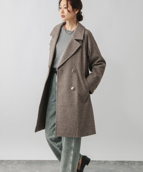GLOBAL WORK（グローバルワーク）の「軽やかストレッチ襟2WAYコート