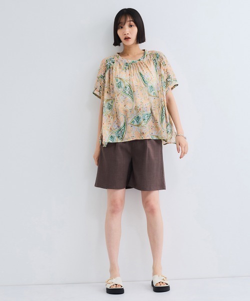 VICKY（ビッキー）の「ペイズリーガラハンドスモックブラウス≪手洗い可能≫（シャツ/ブラウス・レディース・ベージュ系その他/ブラック系その他・M）」の8枚目の写真