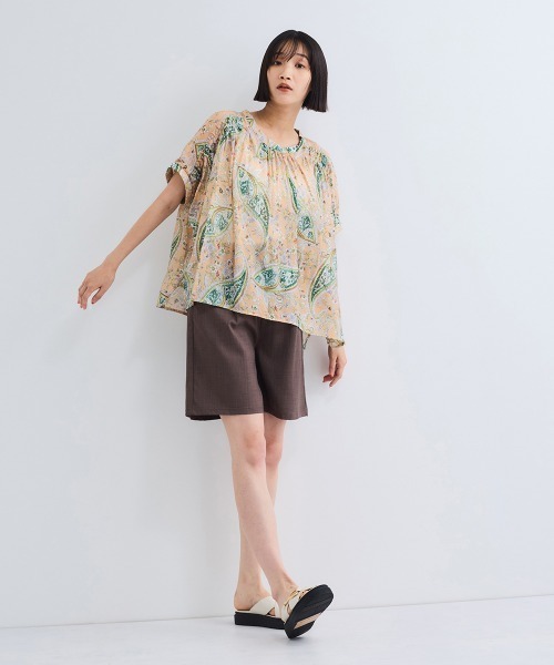 VICKY（ビッキー）の「ペイズリーガラハンドスモックブラウス≪手洗い可能≫（シャツ/ブラウス・レディース・ベージュ系その他/ブラック系その他・M）」の9枚目の写真