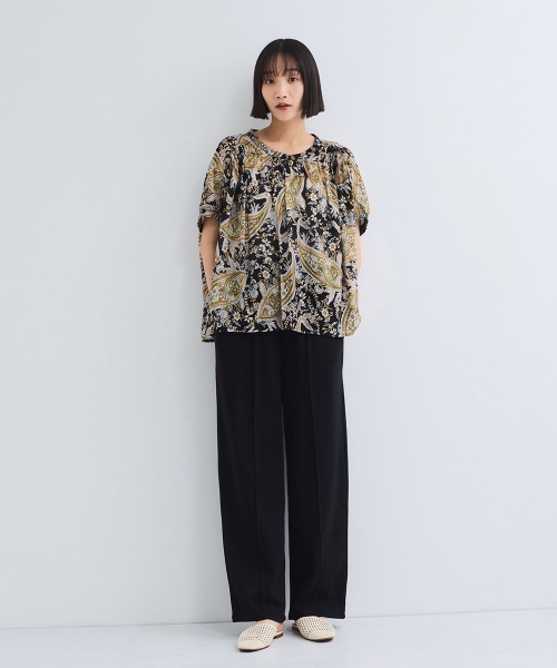 VICKY（ビッキー）の「ペイズリーガラハンドスモックブラウス≪手洗い可能≫（シャツ/ブラウス・レディース・ベージュ系その他/ブラック系その他・M）」の14枚目の写真