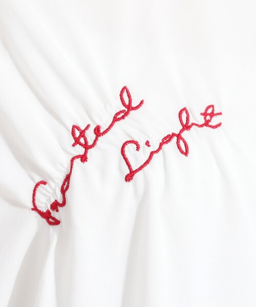 Cutie Blonde(キューティーブロンド)の「【ひんやり】大人のカジュアルスタイルに レタリング刺繍Tシャツ(Tシャツ/カットソー・レディース・ホワイト/ブラック・00)」の6枚目の写真