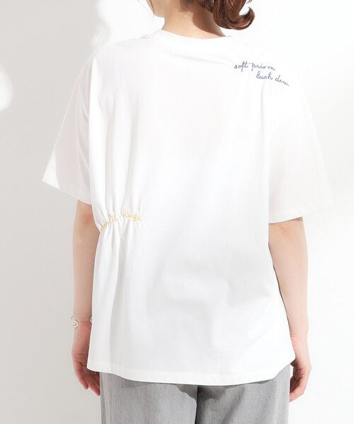Cutie Blonde(キューティーブロンド)の「【ひんやり】大人のカジュアルスタイルに レタリング刺繍Tシャツ(Tシャツ/カットソー・レディース・ホワイト/ブラック・00)」の13枚目の写真