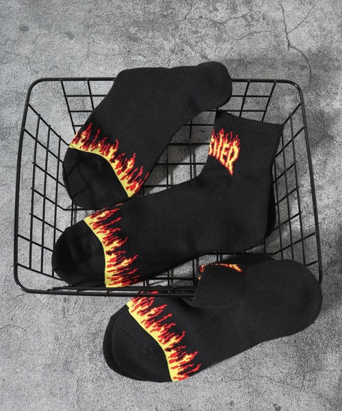 THRASHER(スラッシャー)の「THRASHER スラッシャー 3P ミドルソックス(ソックス/靴下・メンズ・B/E/D/C・25-27CM)」の2枚目の写真