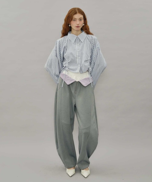 VIOLETTA(ヴィオレッタ)の「レイヤード風ポンチバレルパンツ(その他パンツ・レディース・グレー/ブラック・S/M)」の14枚目の写真