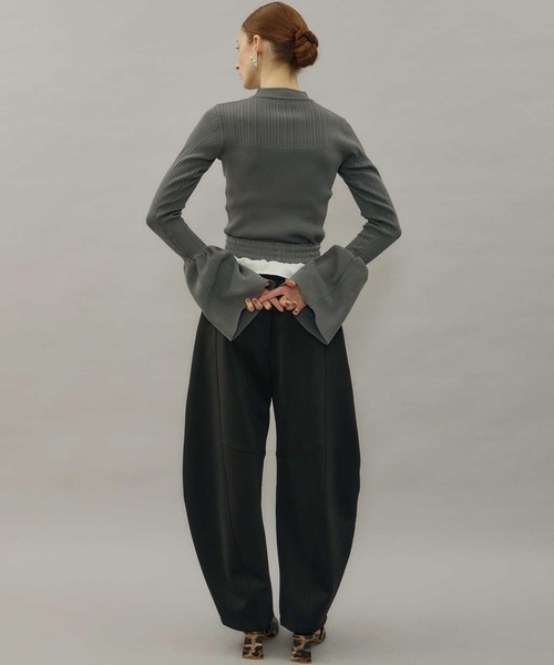 VIOLETTA(ヴィオレッタ)の「レイヤード風ポンチバレルパンツ(その他パンツ・レディース・グレー/ブラック・S/M)」の6枚目の写真