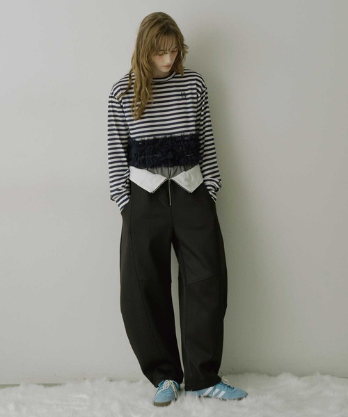 VIOLETTA(ヴィオレッタ)の「レイヤード風ポンチバレルパンツ(その他パンツ・レディース・グレー/ブラック・S/M)」の11枚目の写真