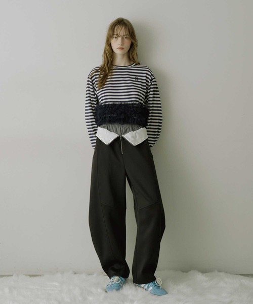 VIOLETTA(ヴィオレッタ)の「レイヤード風ポンチバレルパンツ(その他パンツ・レディース・グレー/ブラック・S/M)」の12枚目の写真