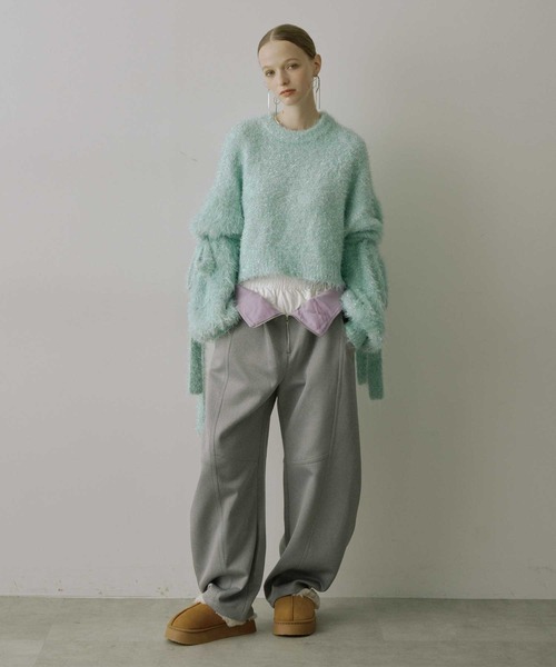 VIOLETTA(ヴィオレッタ)の「レイヤード風ポンチバレルパンツ(その他パンツ・レディース・グレー/ブラック・S/M)」の21枚目の写真