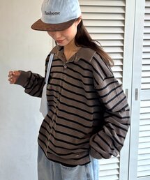 CIAOPANIC TYPY | 【WEB限定】ボーダー襟付きトップス(Tシャツ/カットソー)