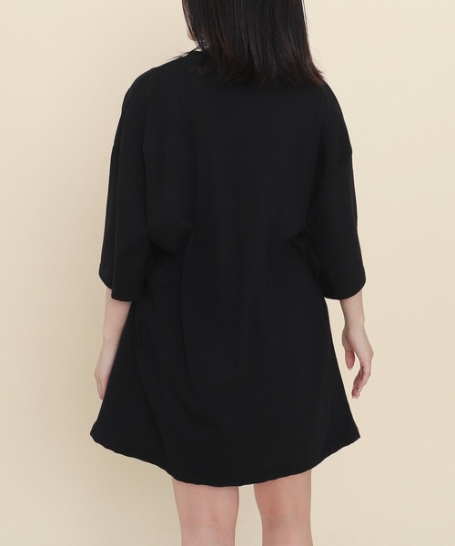 WOND(ウォンド)の「WOND/カレッジ刺繍ビッグT(Tシャツ/カットソー・レディース・ブラック/ホワイト・FREE)」の5枚目の写真