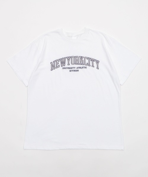 WOND(ウォンド)の「WOND/カレッジ刺繍ビッグT(Tシャツ/カットソー・レディース・ブラック/ホワイト・FREE)」の17枚目の写真