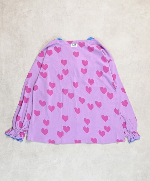 MARKEY'S（マーキーズ）の「総柄フレアスリーブカットソー/おとな（Tシャツ/カットソー・レディース・パープル系その他/チャコール/ライトグリーン・160cm）」の9枚目の写真