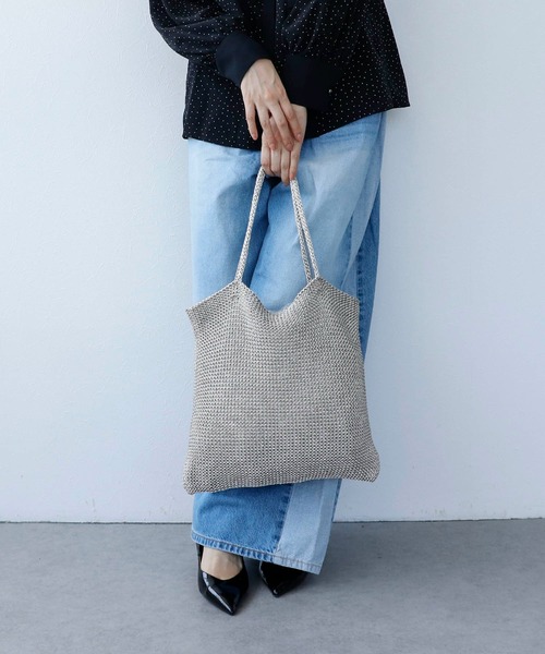 Cepica（セピカ）の「ラメ糸編みトート（トートバッグ・レディース・チャコールグレー/シルバー・FREE）」の16枚目の写真