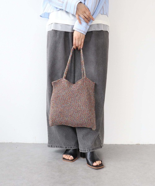 Cepica（セピカ）の「ラメ糸編みトート（トートバッグ・レディース・チャコールグレー/シルバー・FREE）」の18枚目の写真