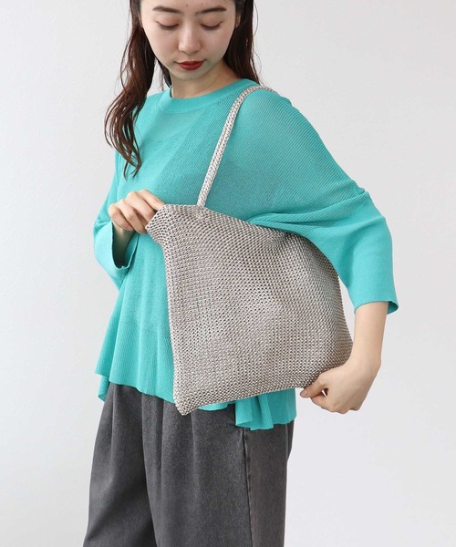 Cepica（セピカ）の「ラメ糸編みトート（トートバッグ・レディース・チャコールグレー/シルバー・FREE）」の11枚目の写真