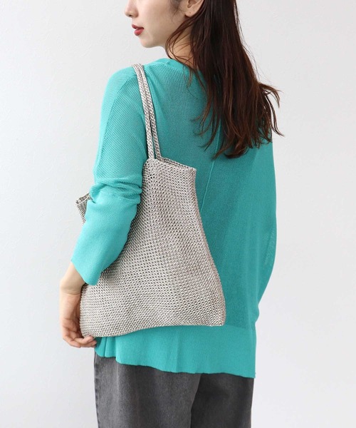 Cepica（セピカ）の「ラメ糸編みトート（トートバッグ・レディース・チャコールグレー/シルバー・FREE）」の12枚目の写真