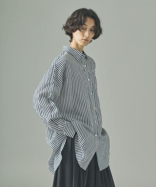 週末値下げ完売色カレンソロジー　ワッシャーストライプシャツ Curensology(カレンソロジー)/ワッシャーストライプシャツ（シャツ