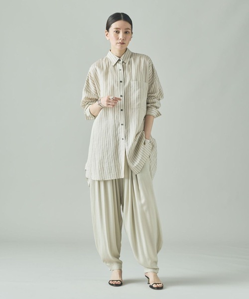 チャーリー⭐︎ Curensology 洗える　ワッシャーストライプシャツ Curensology(カレンソロジー)の【洗える】ワッシャーストライプ