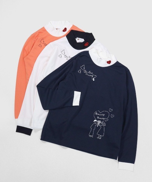 Picone CLUB(ピッコーネクラブ)の「レイヤード風UV速乾プルオーバー(Tシャツ/カットソー・レディース・ホワイト/ネイビー/オレンジ・S/L/M)」の20枚目の写真