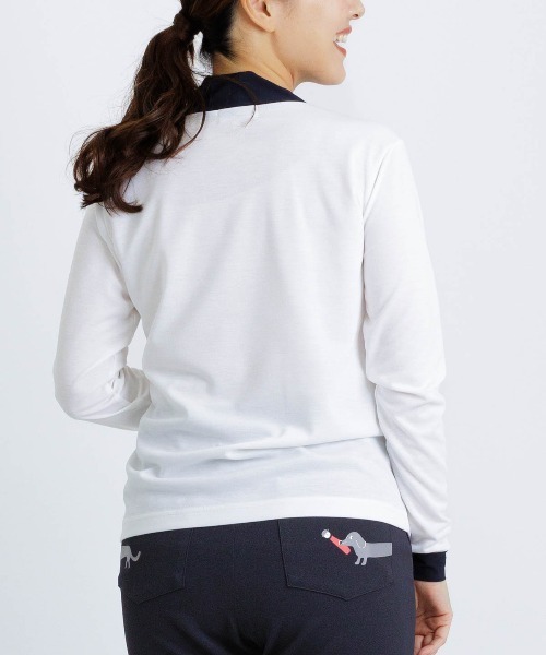 Picone CLUB(ピッコーネクラブ)の「レイヤード風UV速乾プルオーバー(Tシャツ/カットソー・レディース・ホワイト/ネイビー/オレンジ・S/L/M)」の10枚目の写真