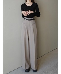 amel（エイメル）の「【RE ARRIVAL】ベルトセットダブルポケットスラックス / ベージュ（スラックス）」