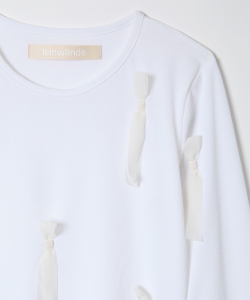 leinwande（ラインヴァンド）の「【leinwande】Fortune Ribbon Top（シャツ/ブラウス・レディース・ブラック/ホワイト・ONE SIZE）」の4枚目の写真
