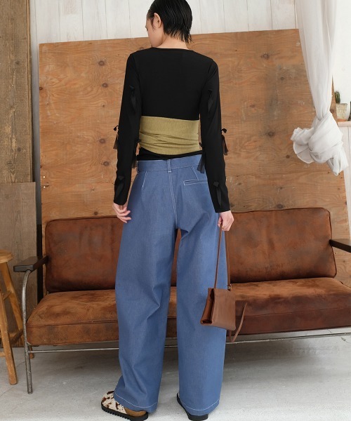 leinwande（ラインヴァンド）の「【leinwande】Fortune Ribbon Top（シャツ/ブラウス・レディース・ブラック/ホワイト・ONE SIZE）」の7枚目の写真