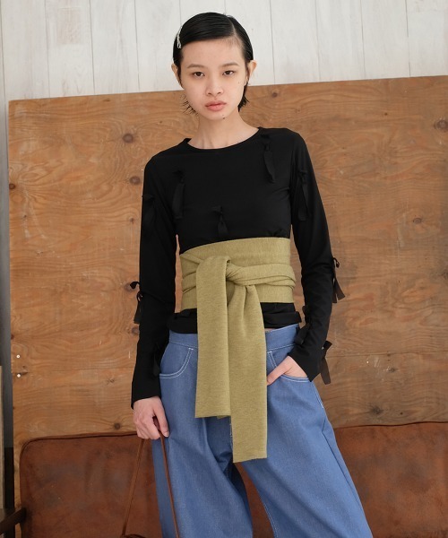 leinwande（ラインヴァンド）の「【leinwande】Fortune Ribbon Top（シャツ/ブラウス・レディース・ブラック/ホワイト・ONE SIZE）」の16枚目の写真