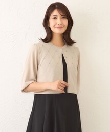 トゥービーシック【大きいサイズ】TO BE CHIC 2WAY ニットボレロ　白 TO BE CHIC｜トゥー ビー シックのカーディガン/ボレロ通販