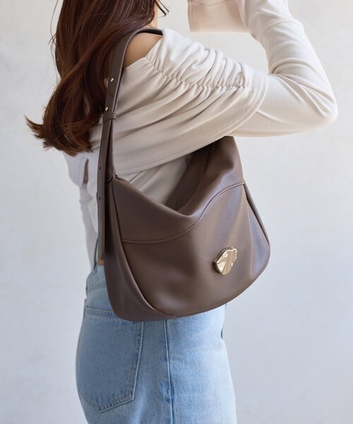 Thevon（ゼボン）の「【Yuna＆Mayuコラボ企画】ニュアンスワンハンドルバッグ（トートバッグ・レディース・ブラウン/ブラック/ベージュ・FREE）」の3枚目の写真