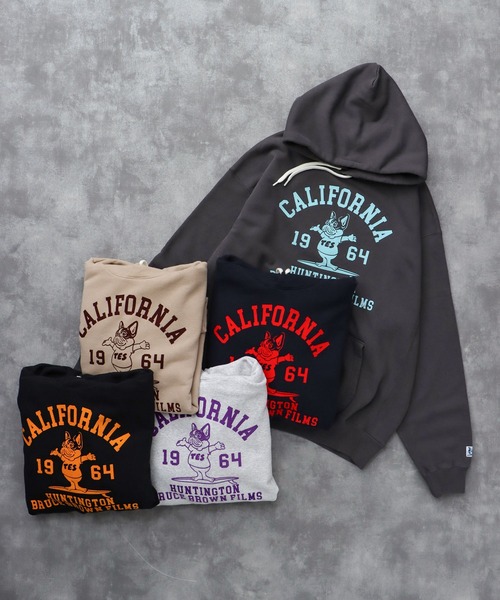 The Endless Summer（エンドレスサマー）の「TES HUNTINGTON COLLEGE SWEAT PARKA / スウェットパーカー（パーカー・メンズ・チャコール/ベージュ/ネイビー/ブラック/グレー・SMALL/MEDIUM/LARGE/X-LARGE）」の6枚目の写真