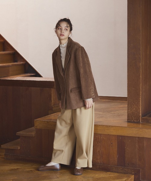 OLUN（オルン）の「Loose wide punch pants/ルーズワイドポンチパンツ（スラックス・レディース・ベージュ/グレー/アイボリー・MEDIUM/SMALL）」の10枚目の写真