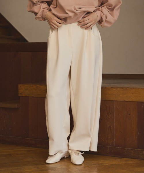 OLUN（オルン）の「Loose wide punch pants/ルーズワイドポンチパンツ（スラックス・レディース・ベージュ/グレー/アイボリー・MEDIUM/SMALL）」の12枚目の写真