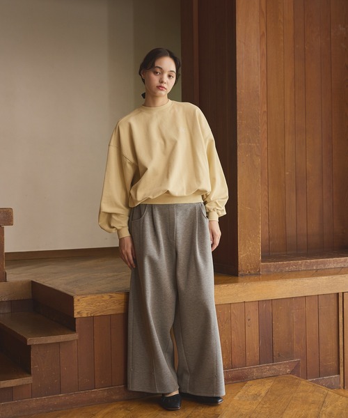 OLUN（オルン）の「Loose wide punch pants/ルーズワイドポンチパンツ（スラックス・レディース・ベージュ/グレー/アイボリー・MEDIUM/SMALL）」の20枚目の写真