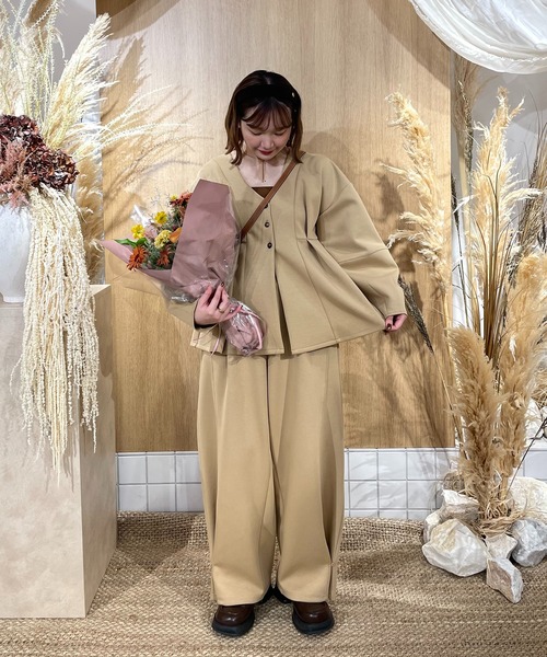 OLUN（オルン）の「Loose wide punch pants/ルーズワイドポンチパンツ（スラックス・レディース・ベージュ/グレー/アイボリー・MEDIUM/SMALL）」の22枚目の写真