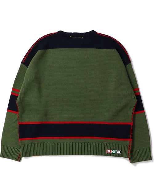 UNION（UNION TOKYO）（ユニオン）の「UNION TOKYO  PETTY SWEATER ユニオントーキョー（ニット/セーター・メンズ・オリーブ/ブラック・L/XL/S/M）」の18枚目の写真
