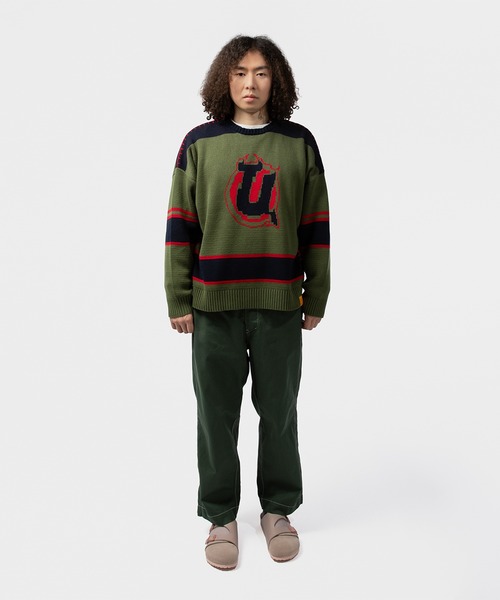 UNION（UNION TOKYO）（ユニオン）の「UNION TOKYO  PETTY SWEATER ユニオントーキョー（ニット/セーター・メンズ・オリーブ/ブラック・L/XL/S/M）」の16枚目の写真