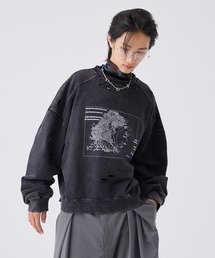 soerte | 4-pattern Graphic Distressed Sweat/グラフィックダメージスウェット(スウェット)