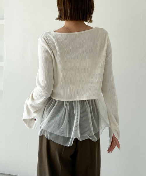 archives（アルシーヴ）の「ＦリボンカットＣＤ×ドッキングキャミＳＥＴ（アンサンブル・レディース・グレー/オフホワイト/ブラック・MEDIUM）」の15枚目の写真