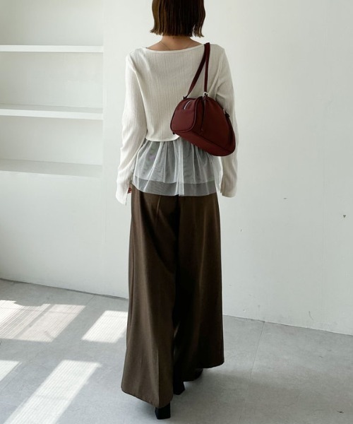 archives（アルシーヴ）の「ＦリボンカットＣＤ×ドッキングキャミＳＥＴ（アンサンブル・レディース・グレー/オフホワイト/ブラック・MEDIUM）」の19枚目の写真