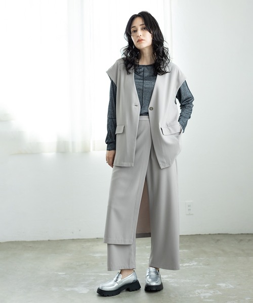 OSMOSIS（オズモーシス）の「レイヤードパンツ（その他パンツ・レディース・グレイッシュベージュ/カーキ/ブラック・ONE SIZE）」の17枚目の写真