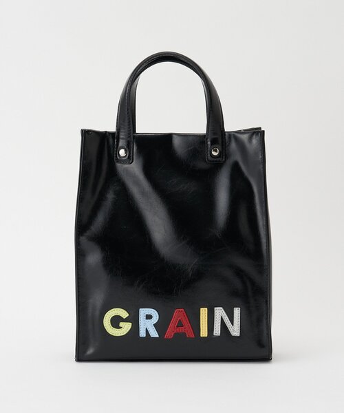 GRAIN(グレイン)の「【GRAIN/グレイン】ワッペンロゴフェイクレザートートバッグ(トートバッグ・レディース・ブラック・FREE)」の11枚目の写真