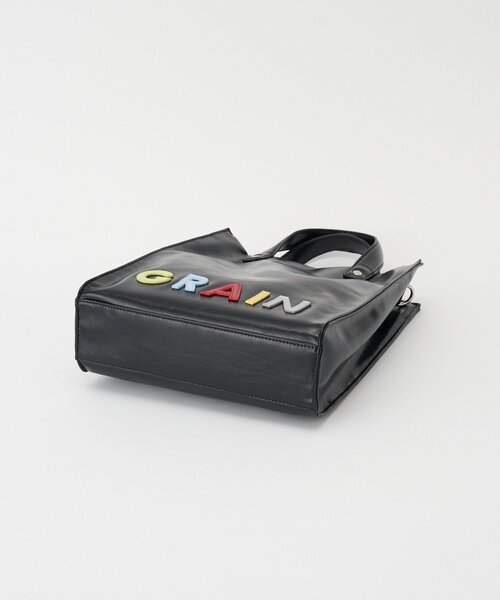 GRAIN(グレイン)の「【GRAIN/グレイン】ワッペンロゴフェイクレザートートバッグ(トートバッグ・レディース・ブラック・FREE)」の14枚目の写真