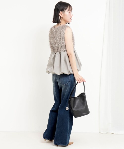 MICO COULIER（ミコクリエ）の「フラッグヤーンインレイベスト（シャツ/ブラウス・レディース・ブラック/グレー・38）」の6枚目の写真