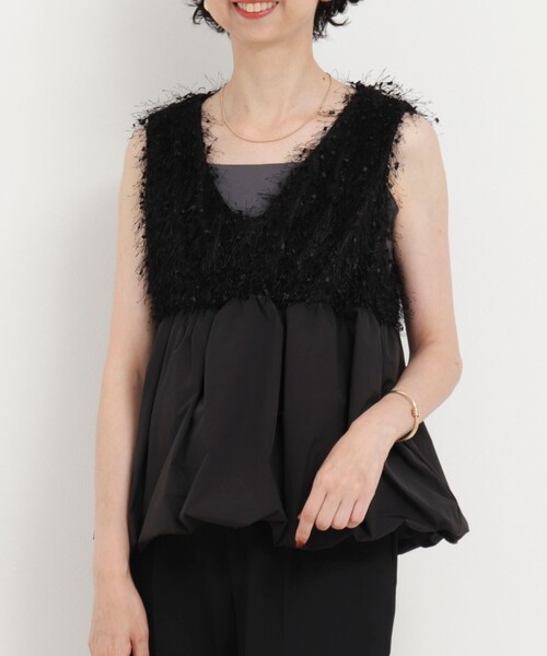 MICO COULIER（ミコクリエ）の「フラッグヤーンインレイベスト（シャツ/ブラウス・レディース・ブラック/グレー・38）」の12枚目の写真