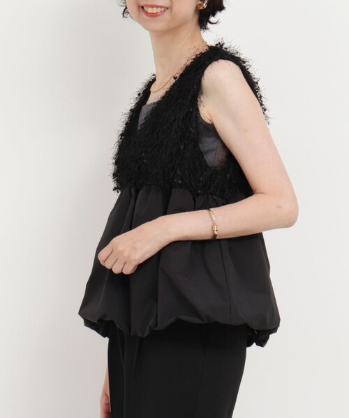 MICO COULIER（ミコクリエ）の「フラッグヤーンインレイベスト（シャツ/ブラウス・レディース・ブラック/グレー・38）」の17枚目の写真