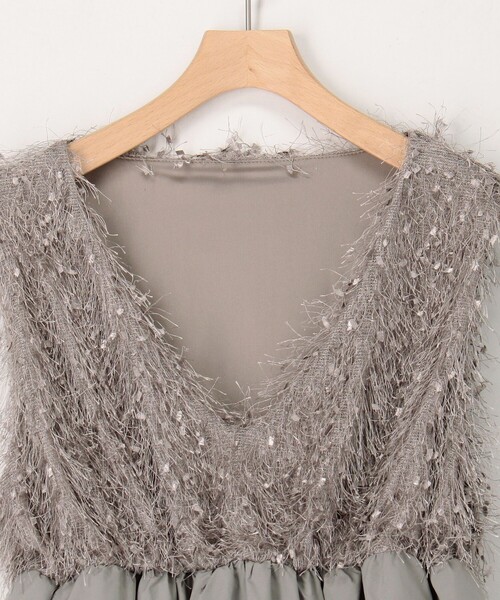 MICO COULIER（ミコクリエ）の「フラッグヤーンインレイベスト（シャツ/ブラウス・レディース・ブラック/グレー・38）」の20枚目の写真