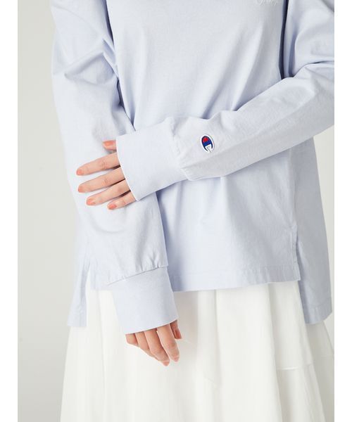 FRAY I.D（フレイアイディー）の「【Champion】オフショルロングTシャツ（Tシャツ/カットソー・レディース・ブラウン/ライトブルー/ホワイト・F）」の10枚目の写真