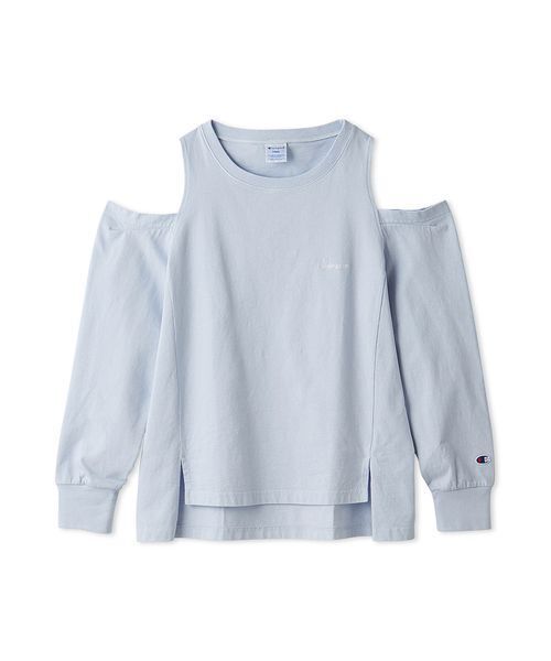 FRAY I.D（フレイアイディー）の「【Champion】オフショルロングTシャツ（Tシャツ/カットソー・レディース・ブラウン/ライトブルー/ホワイト・F）」の17枚目の写真