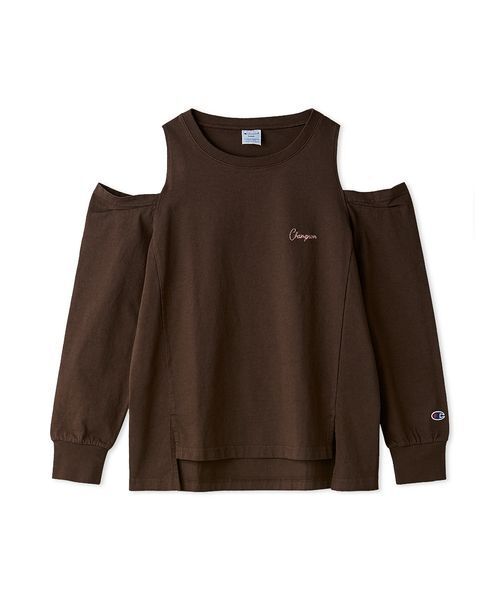FRAY I.D（フレイアイディー）の「【Champion】オフショルロングTシャツ（Tシャツ/カットソー・レディース・ブラウン/ライトブルー/ホワイト・F）」の19枚目の写真